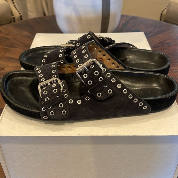 ISABEL MARANT LENNYO EYELETS SLIDES SIZE 39 - Picture 6 of 9